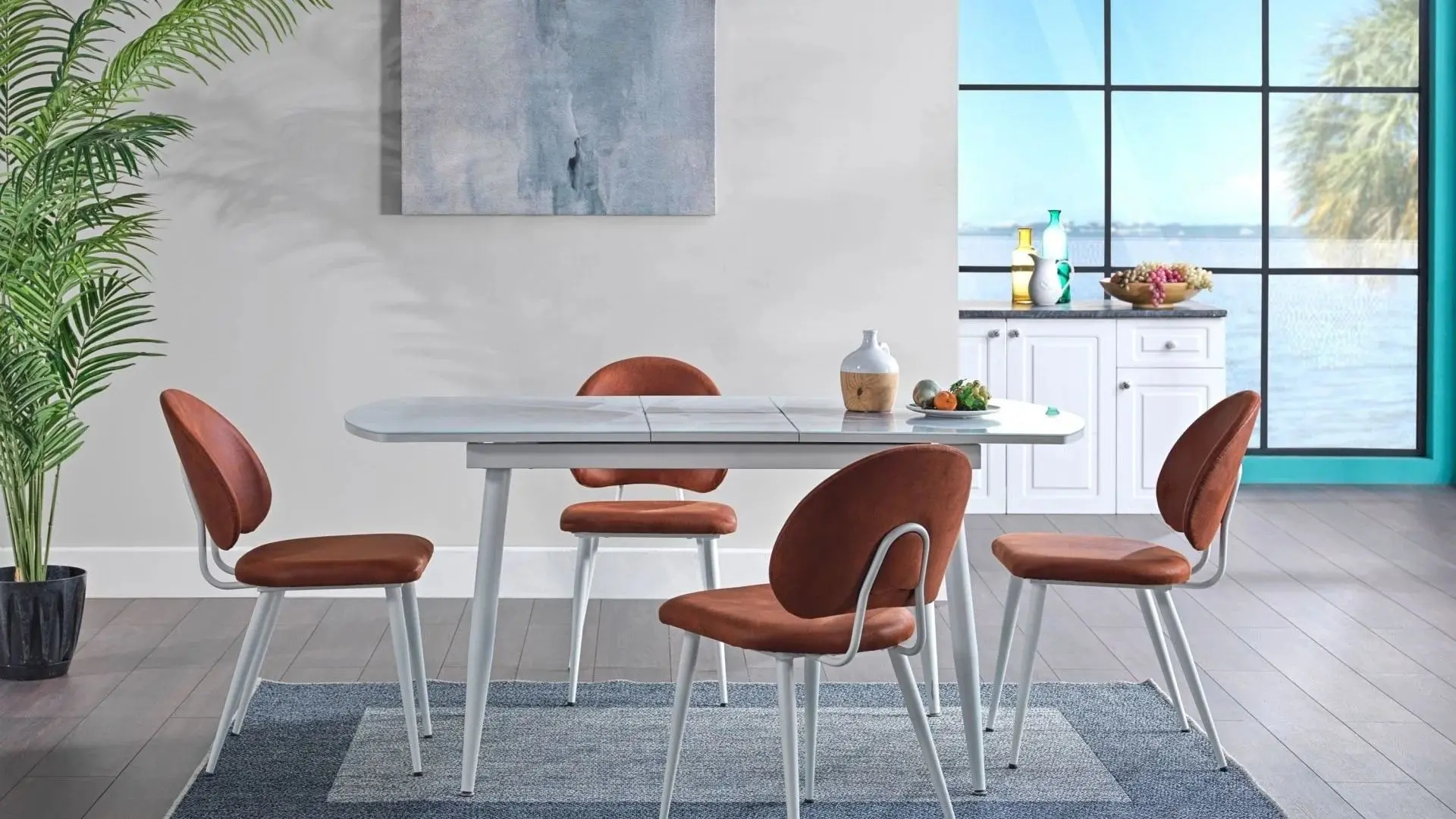 Mondi Home Glass Mutfak Masası Takımı