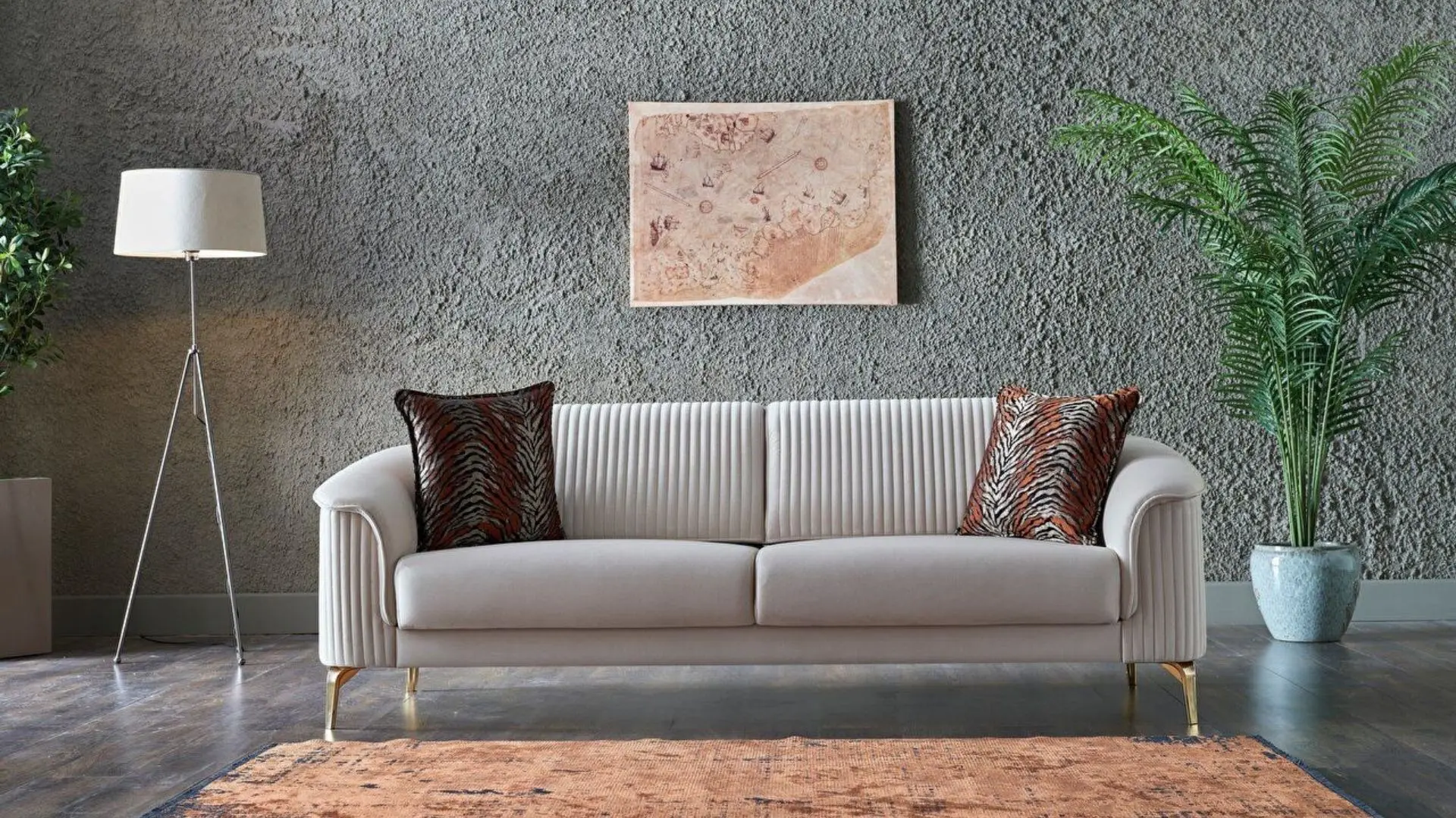 Mondi Home Grande Line Üçlü Koltuk Krem