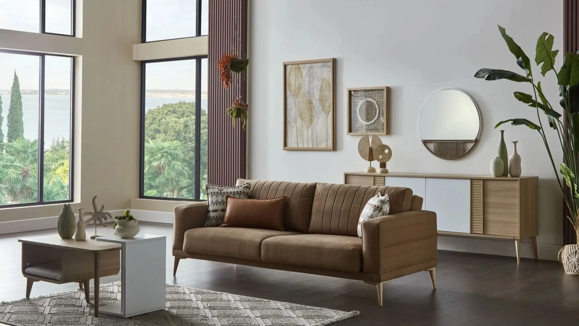 Mondi Home Lizbon Üçlü Koltuk Vizon