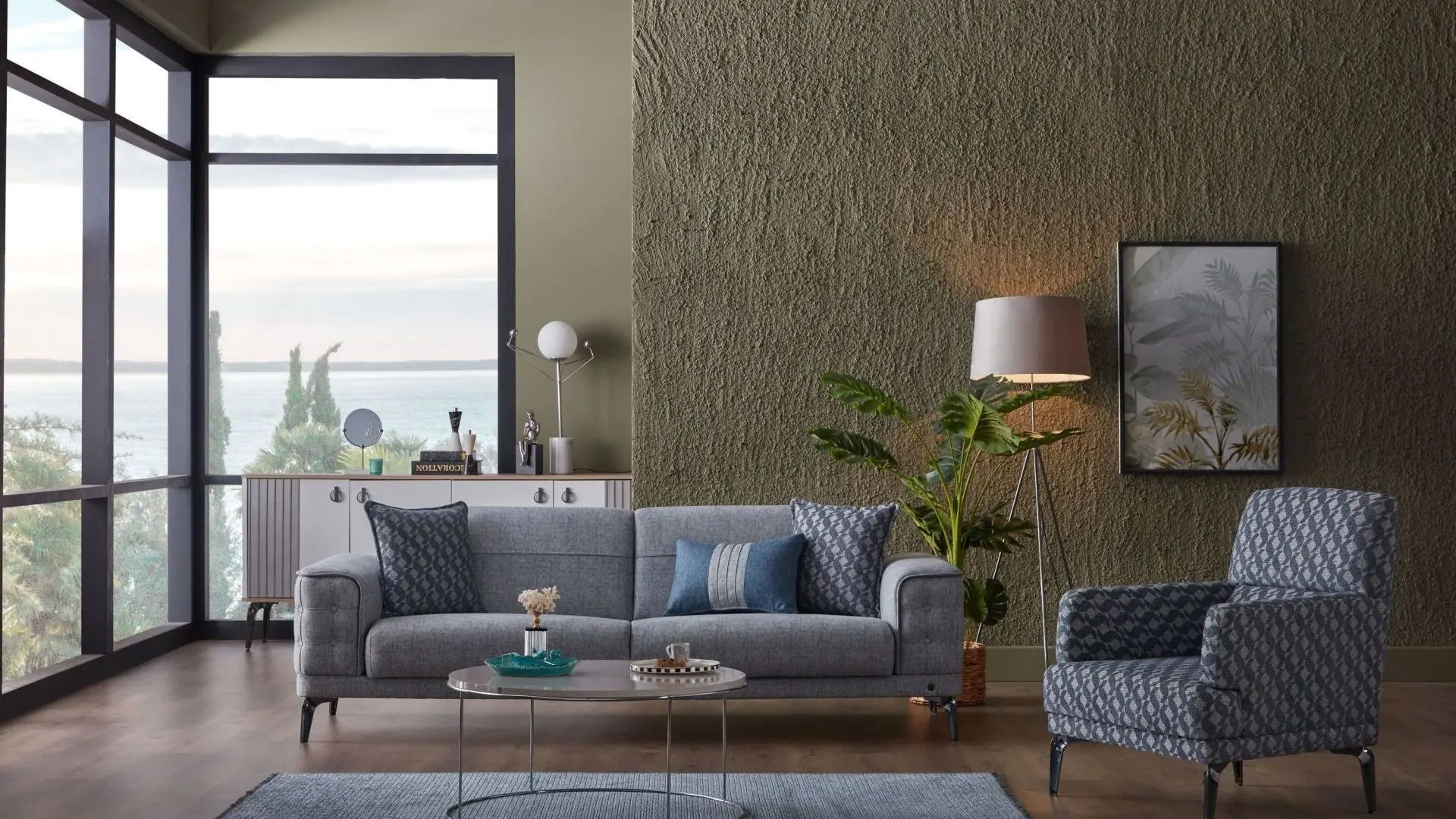 Mondi Home Clary Üçlü Koltuk Açık Mavi
