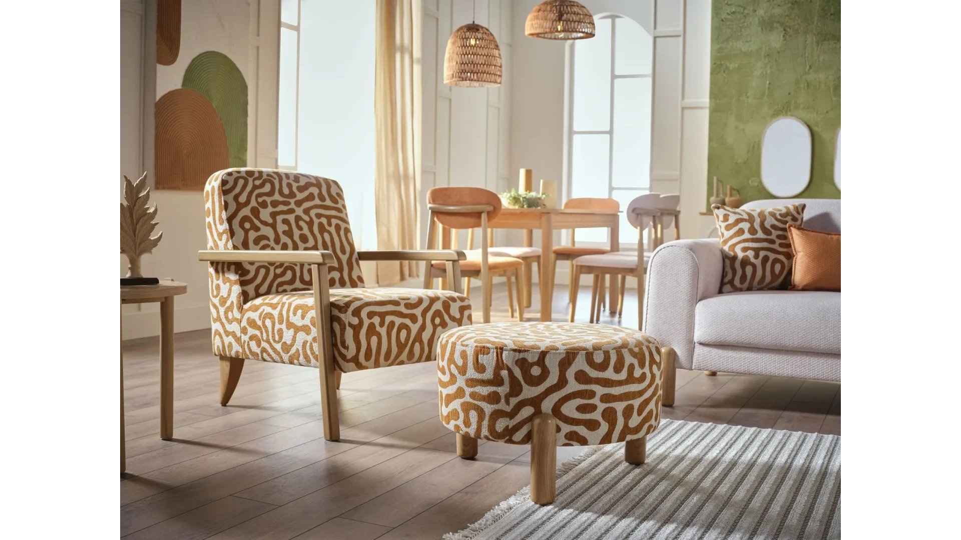 Mondi Home Bohemy Ahşap Berjer Kahve