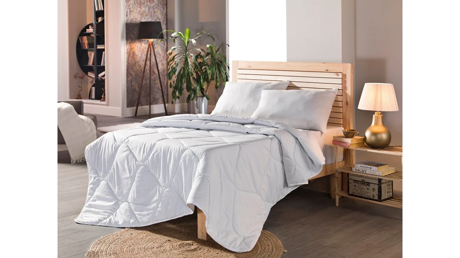 Doqu Home Festival Microfiber Yorgan Çift Kişilik - Beyaz