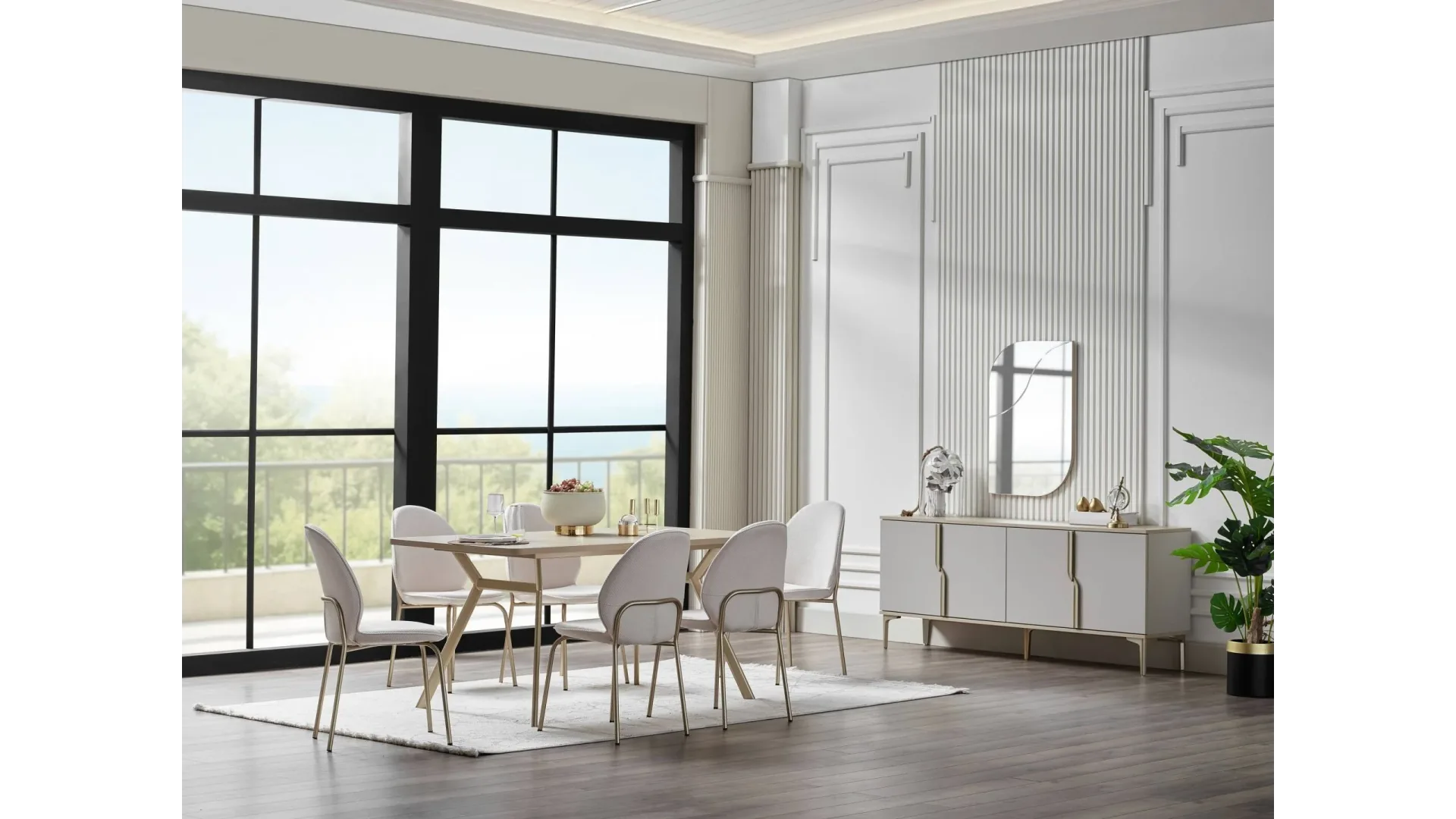 Mondi Home  Valery Yemek Odası Takımı - (Açılır Masa)	
